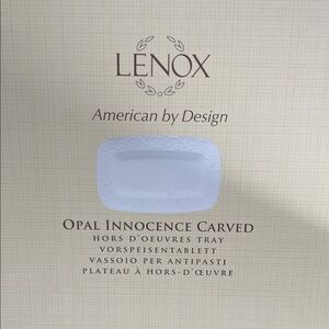 NWT Lenox Opal Innocence Carved Hors D'Oeuvres Tray